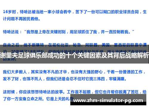 谢里夫足球俱乐部成功的十个关键因素及其背后战略解析 谢里夫足球俱乐部成功的十个关键因素及其背后战略解析